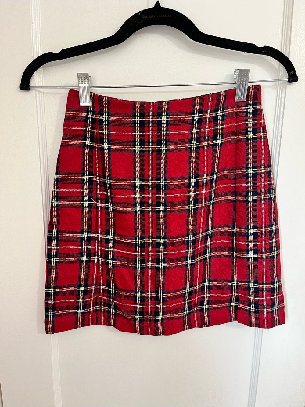 Brandy Melville Red Plaid Mini Skirt